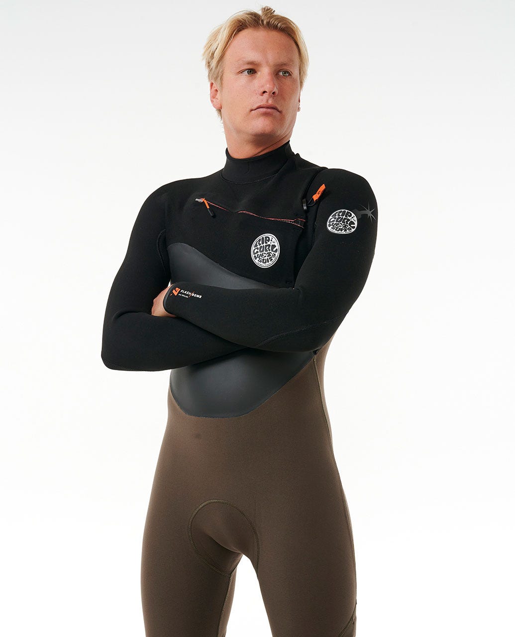 Rip Curl Men E7 Flashbomb 4/3 Chest Zip Wetsuit