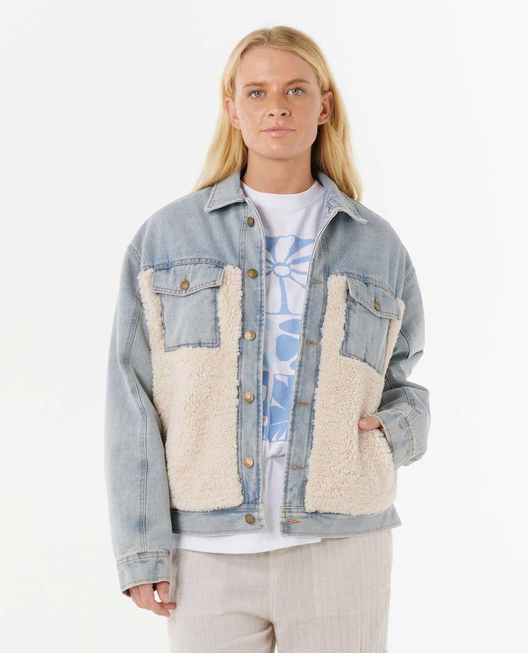 Rip Curl Women Cruisin' Sherpa Denim Jacket