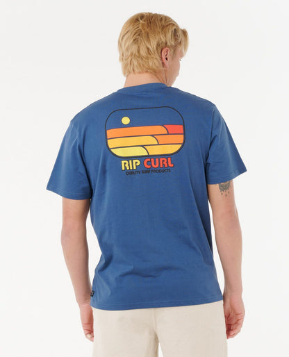 Rip Curl Men Surf Revival Lined Up Relaxed Tee
