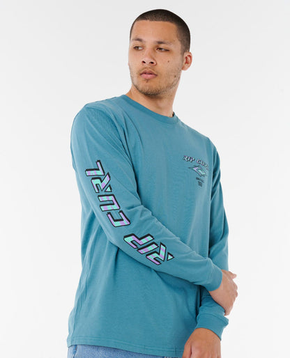 Rip Curl Men Fade Out Icon Long Sleeve Relaxed Tee