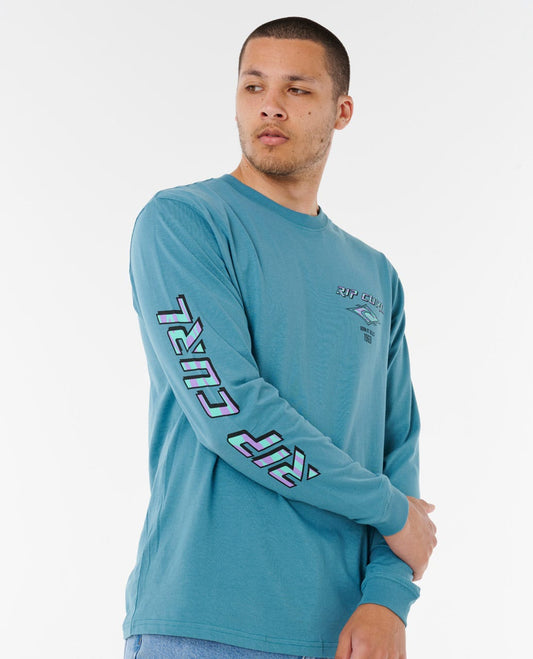 Rip Curl Men Fade Out Icon Long Sleeve Relaxed Tee