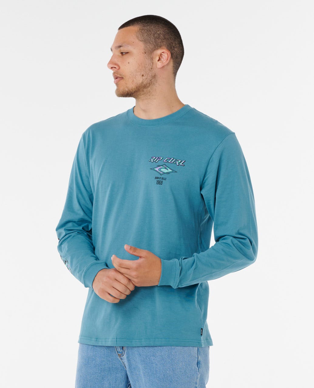 Rip Curl Men Fade Out Icon Long Sleeve Relaxed Tee