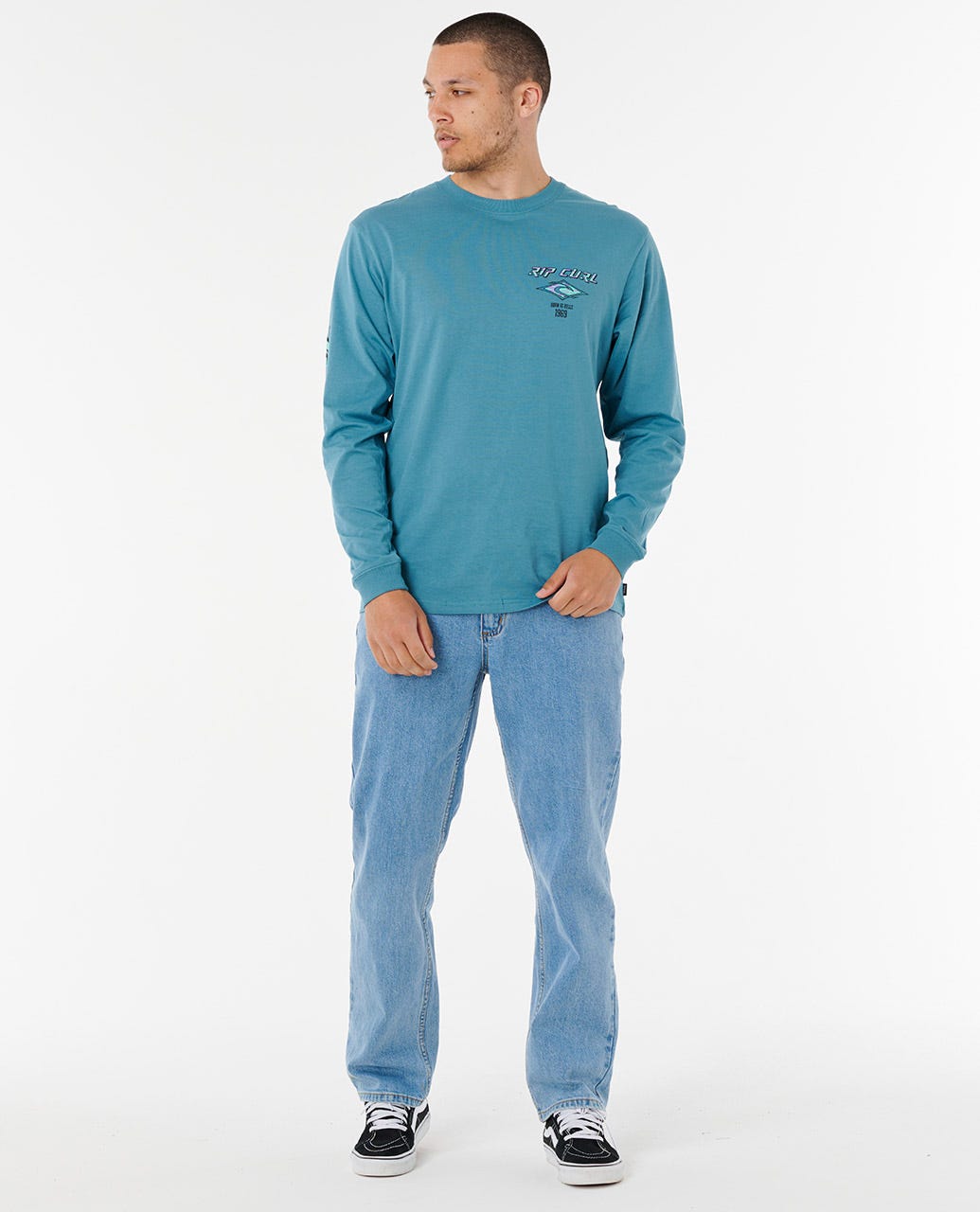 Rip Curl Men Fade Out Icon Long Sleeve Relaxed Tee