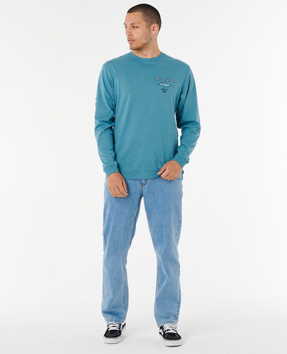Rip Curl Men Fade Out Icon Long Sleeve Relaxed Tee