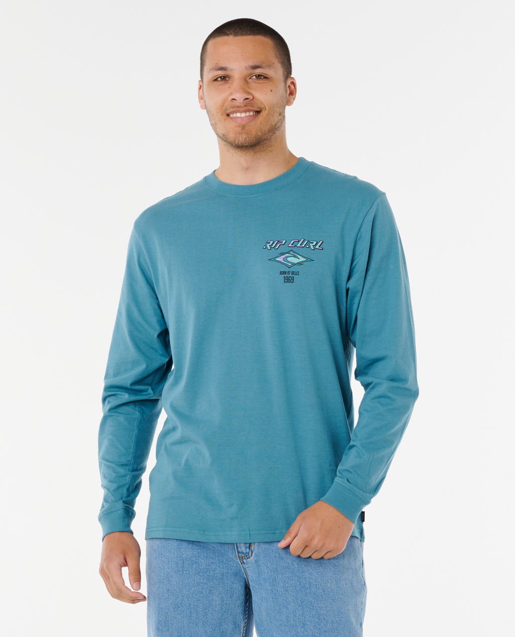 Rip Curl Men Fade Out Icon Long Sleeve Relaxed Tee