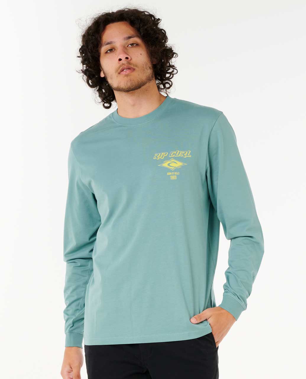 Rip Curl Men Fade Out Icon Long Sleeve Relaxed Tee