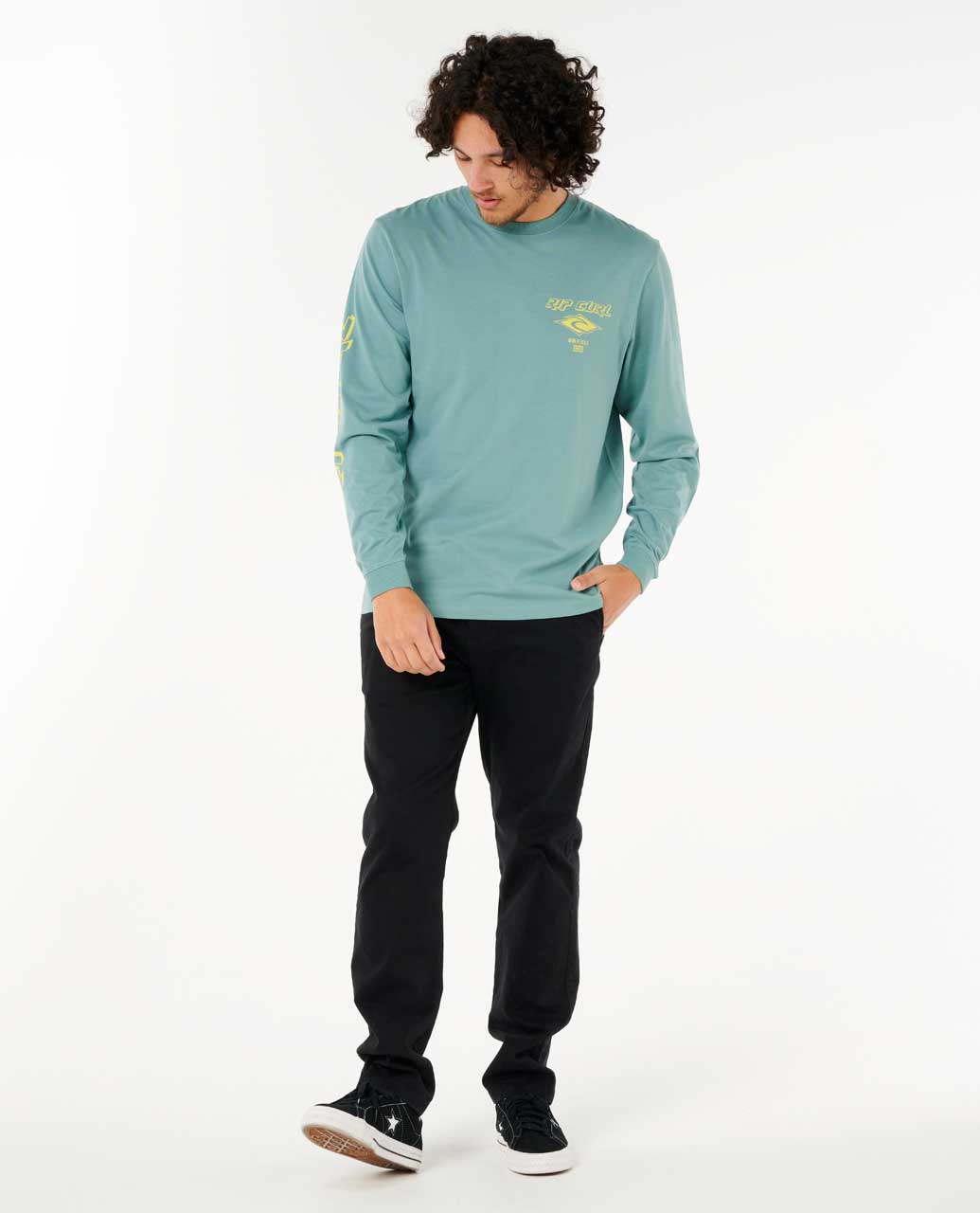 Rip Curl Men Fade Out Icon Long Sleeve Relaxed Tee