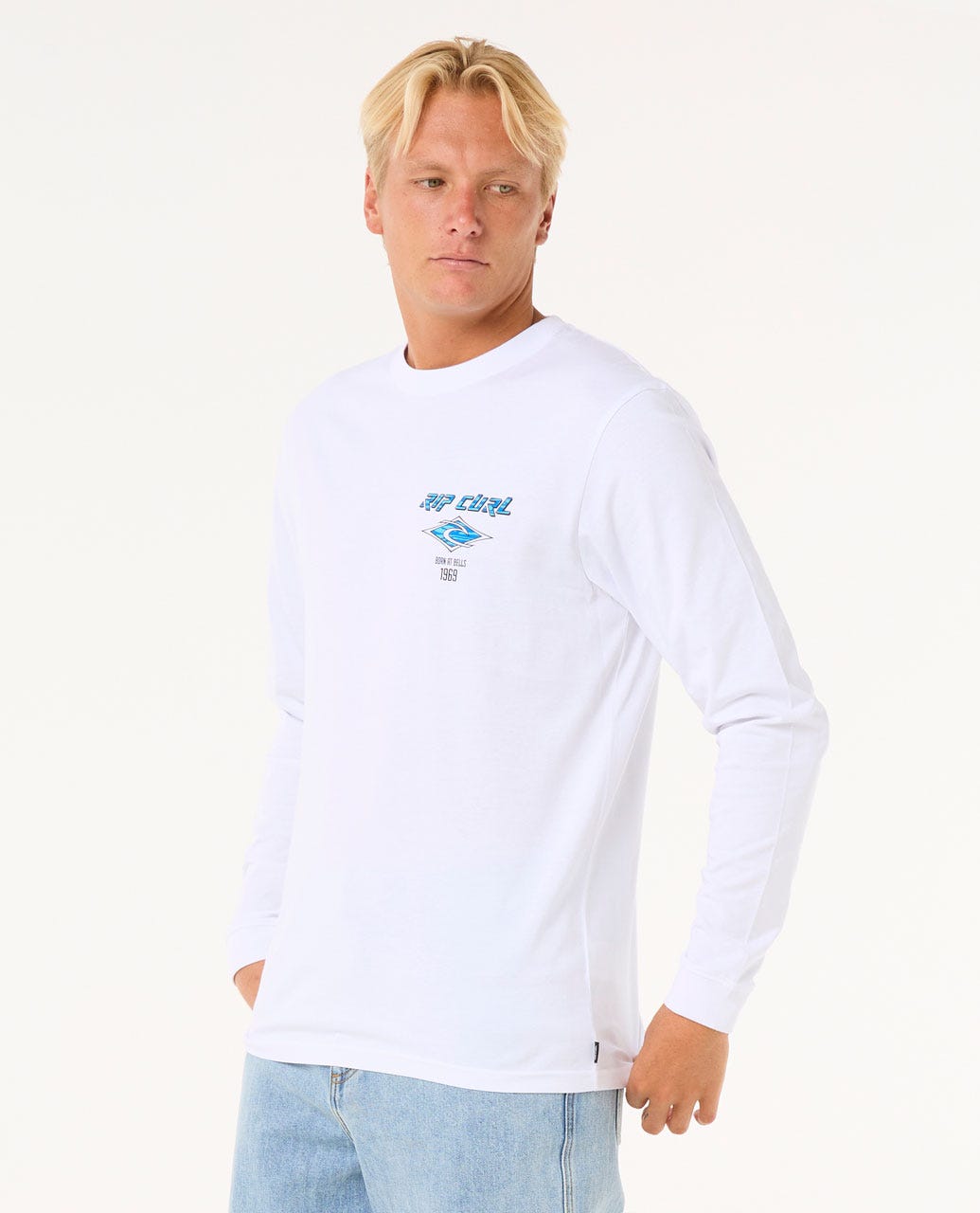 Rip Curl Men Fade Out Icon Long Sleeve Relaxed Tee