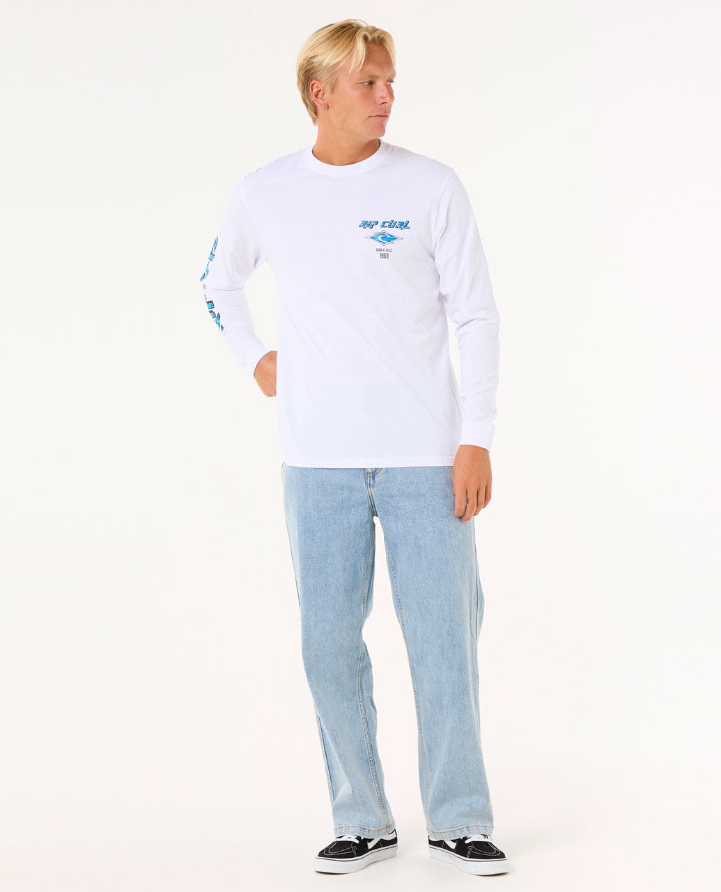 Rip Curl Men Fade Out Icon Long Sleeve Relaxed Tee