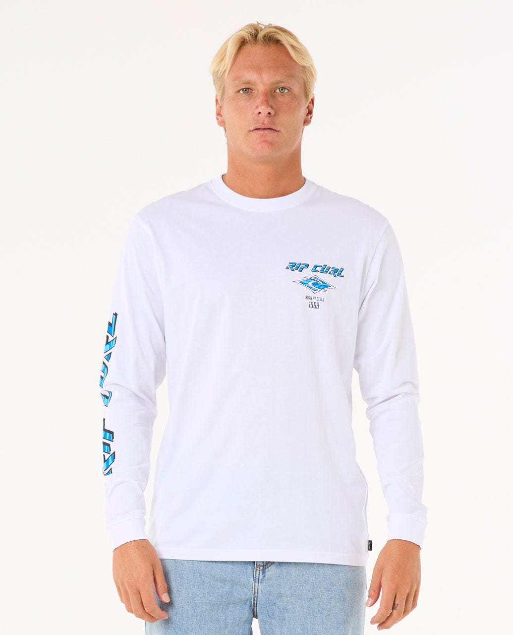 Rip Curl Men Fade Out Icon Long Sleeve Relaxed Tee