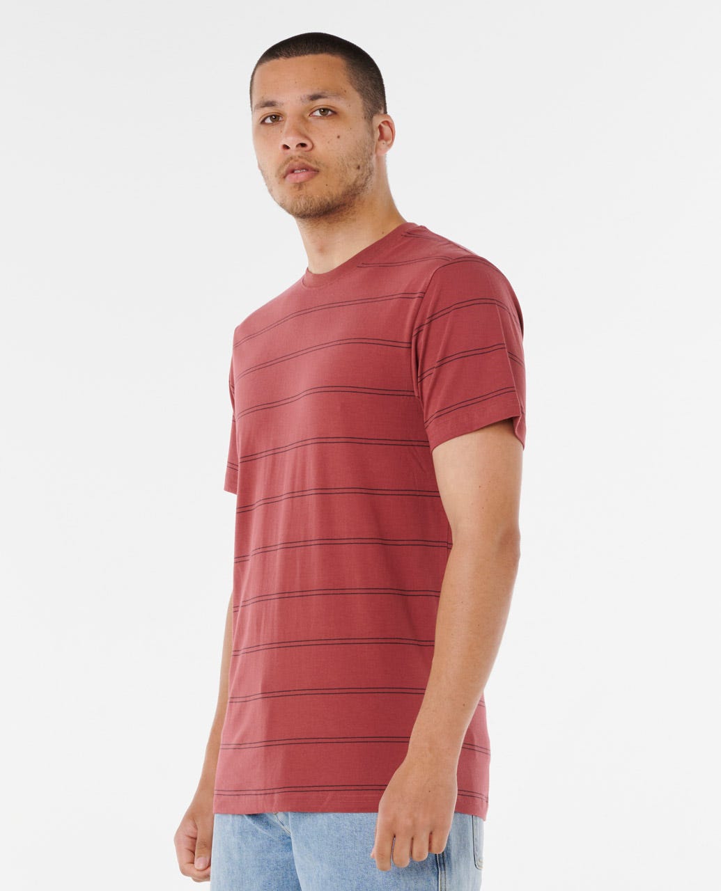 Rip Curl Men Plain Stripe Standard Tee