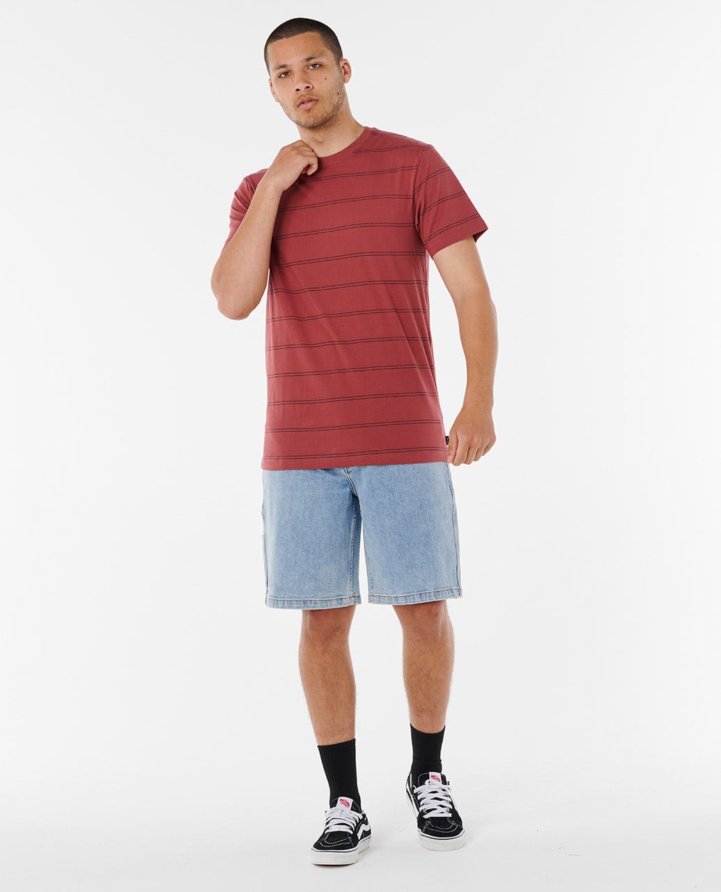 Rip Curl Men Plain Stripe Standard Tee