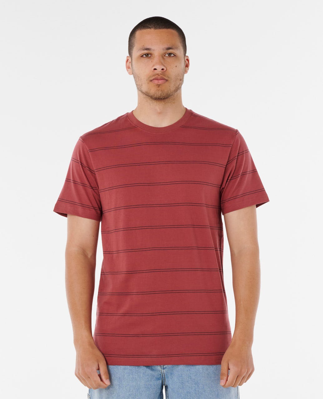 Rip Curl Men Plain Stripe Standard Tee