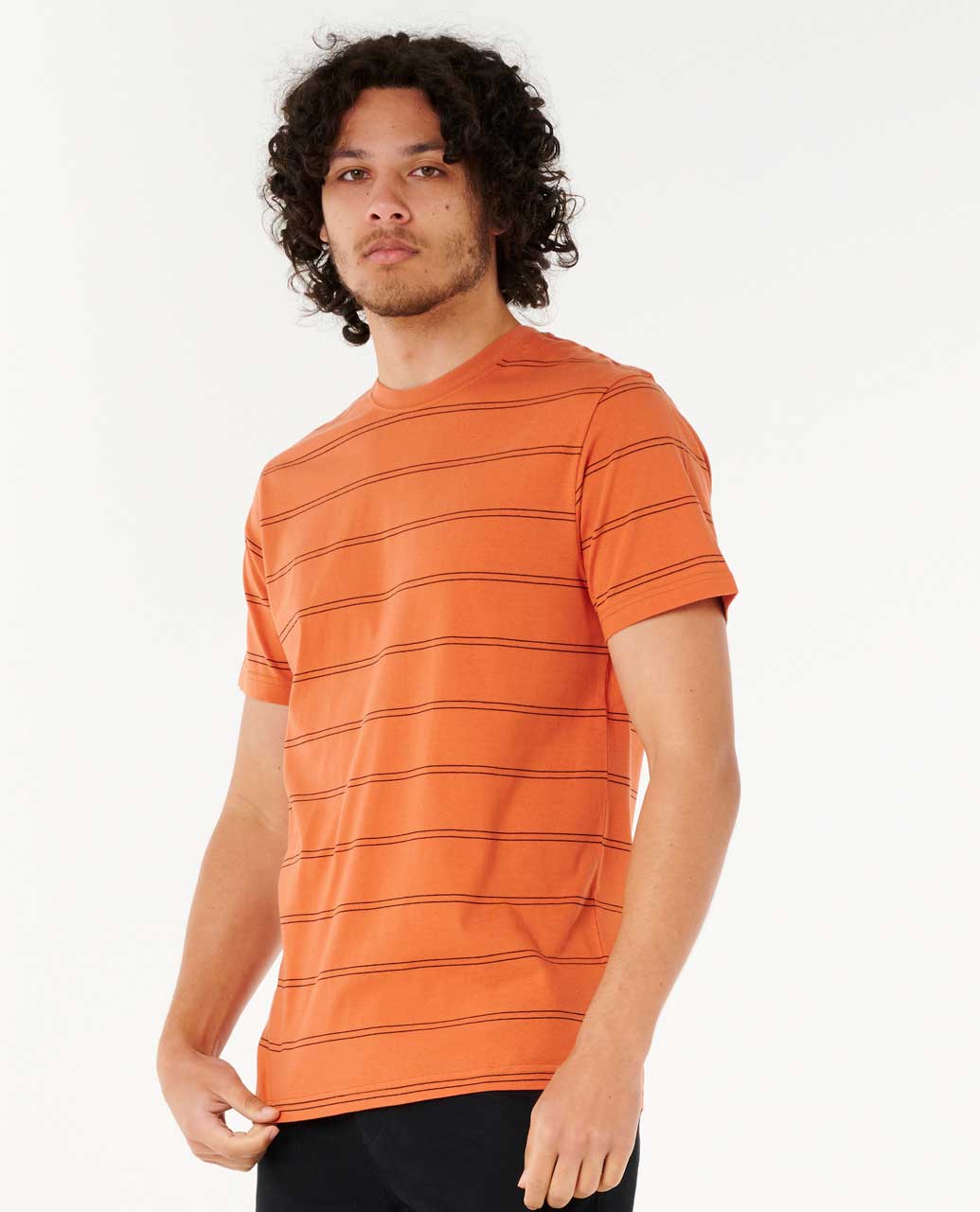 Rip Curl Men Plain Stripe Standard Tee