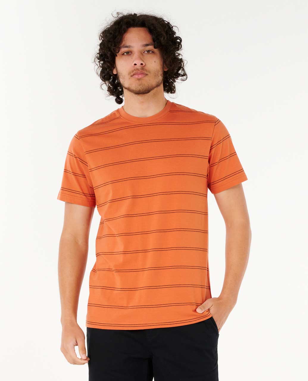 Rip Curl Men Plain Stripe Standard Tee