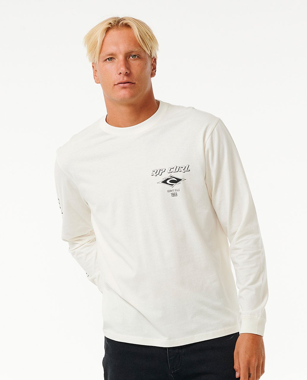 Rip Curl Men Fade Out Icon Long Sleeve Relaxed Tee