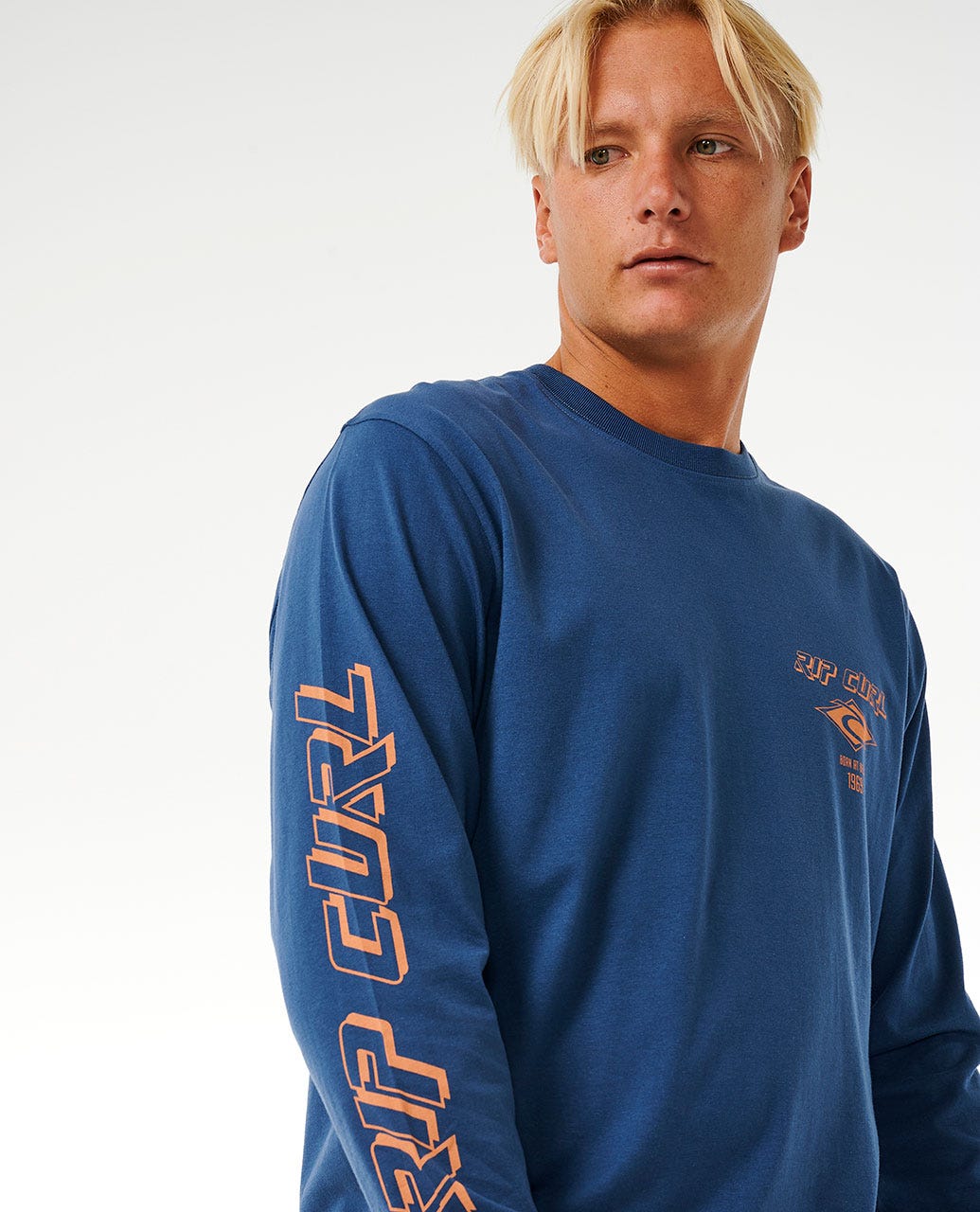 Rip Curl Men Fade Out Icon Long Sleeve Relaxed Tee