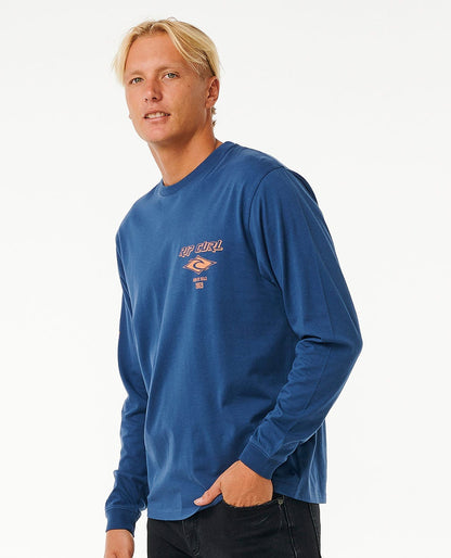 Rip Curl Men Fade Out Icon Long Sleeve Relaxed Tee