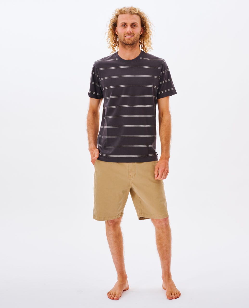 Rip Curl Men Plain Stripe Standard Tee
