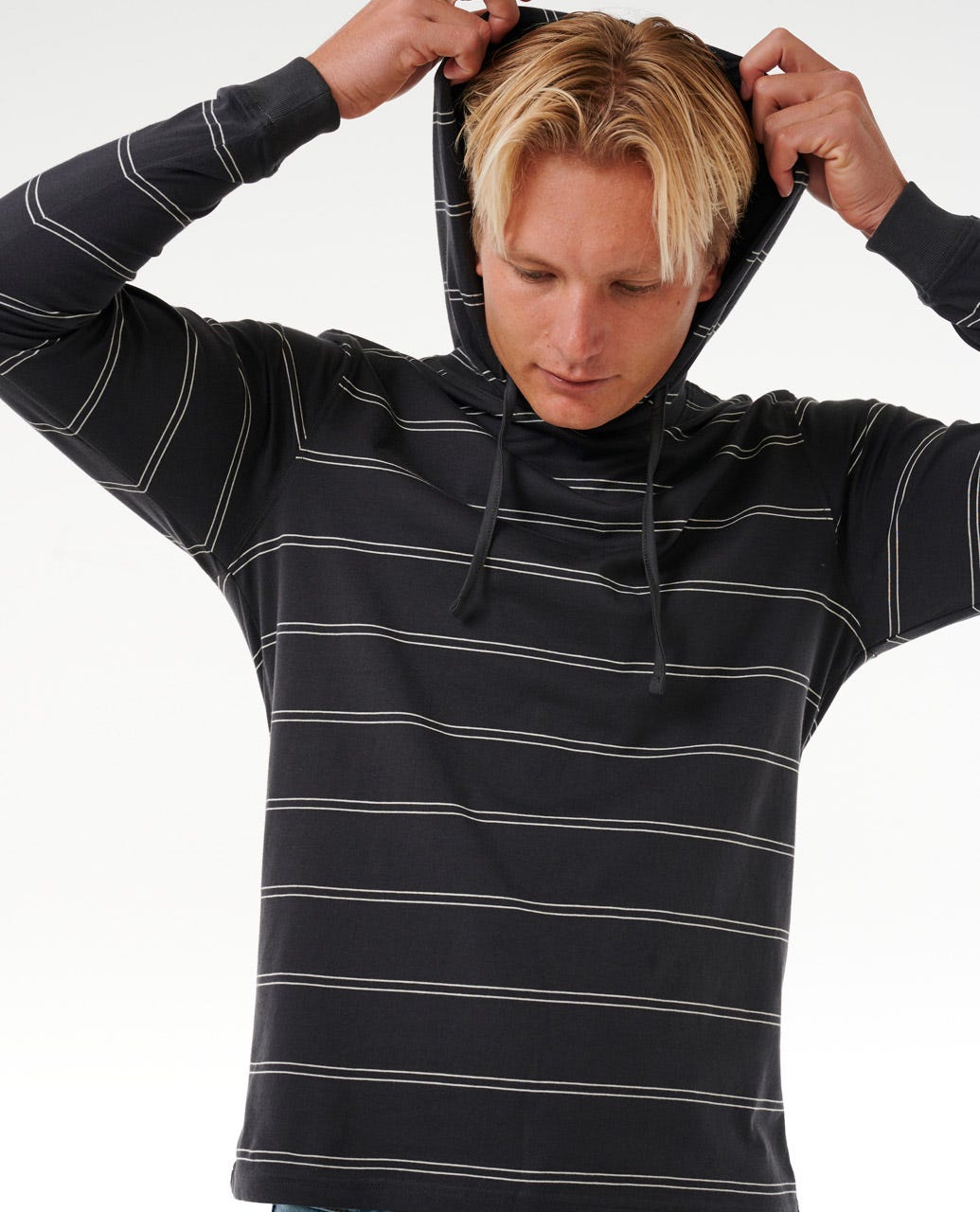 Rip Curl Men Plain Stripe Hooded Standard Tee