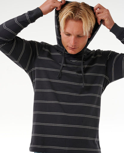 Rip Curl Men Plain Stripe Hooded Standard Tee