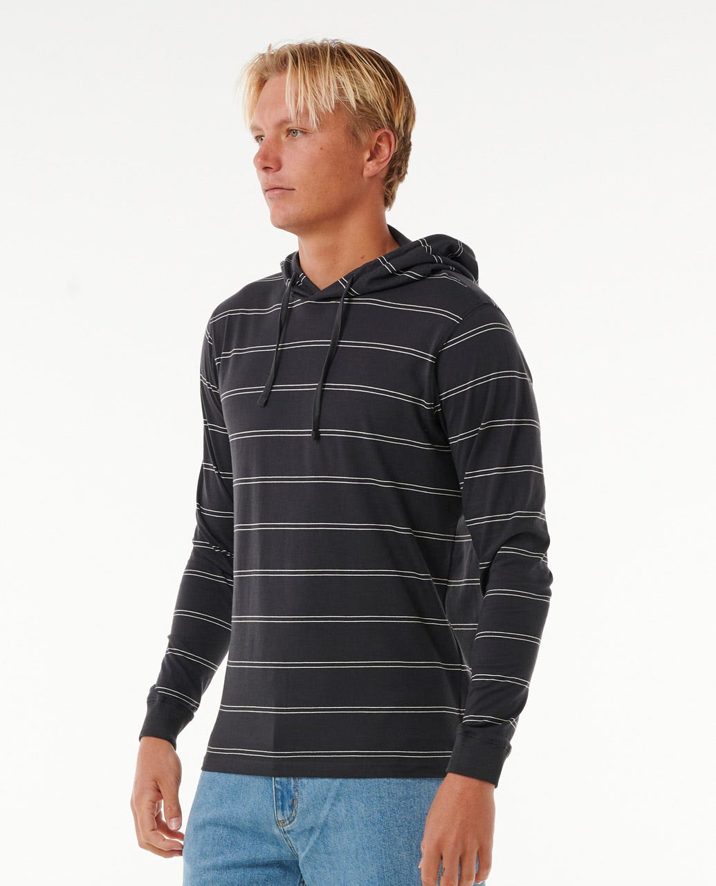 Rip Curl Men Plain Stripe Hooded Standard Tee