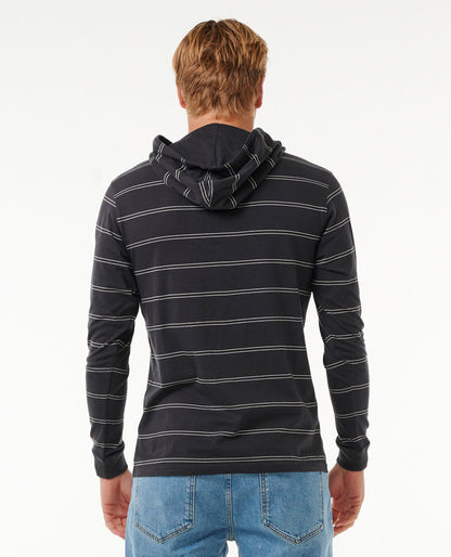 Rip Curl Men Plain Stripe Hooded Standard Tee