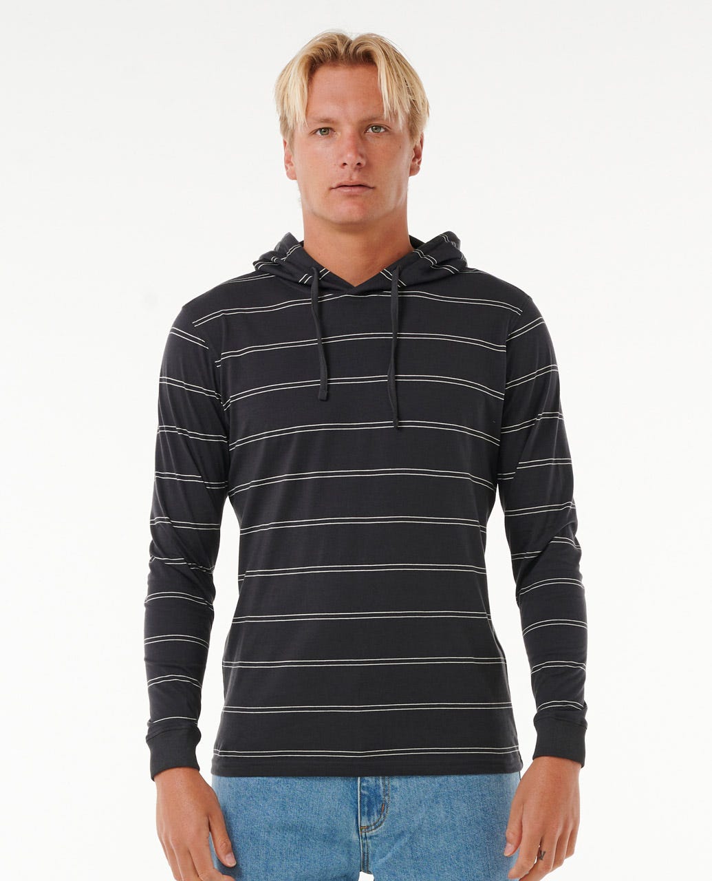 Rip Curl Men Plain Stripe Hooded Standard Tee