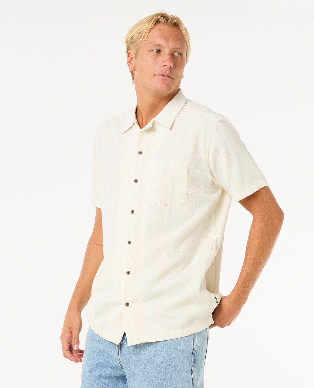 Rip Curl Men Raw Energy Stripe Short Sleeve Shirt