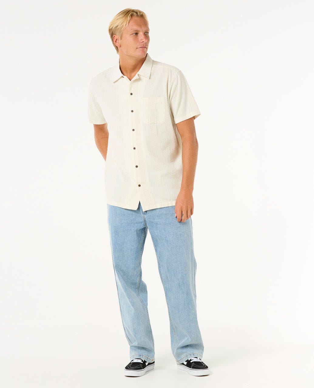 Rip Curl Men Raw Energy Stripe Short Sleeve Shirt