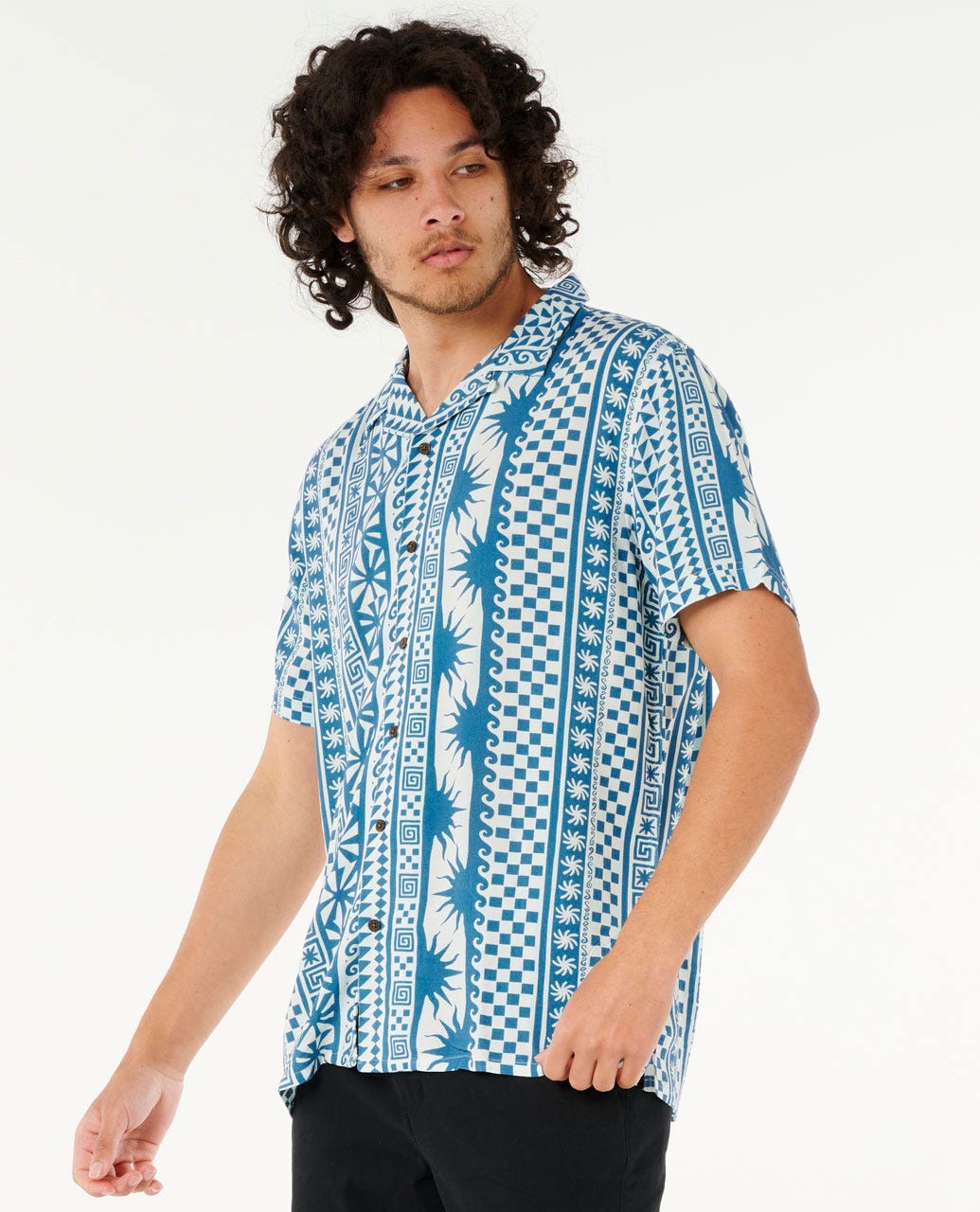 Rip Curl Men Fun Times Stripe Short Sleeve Shirt