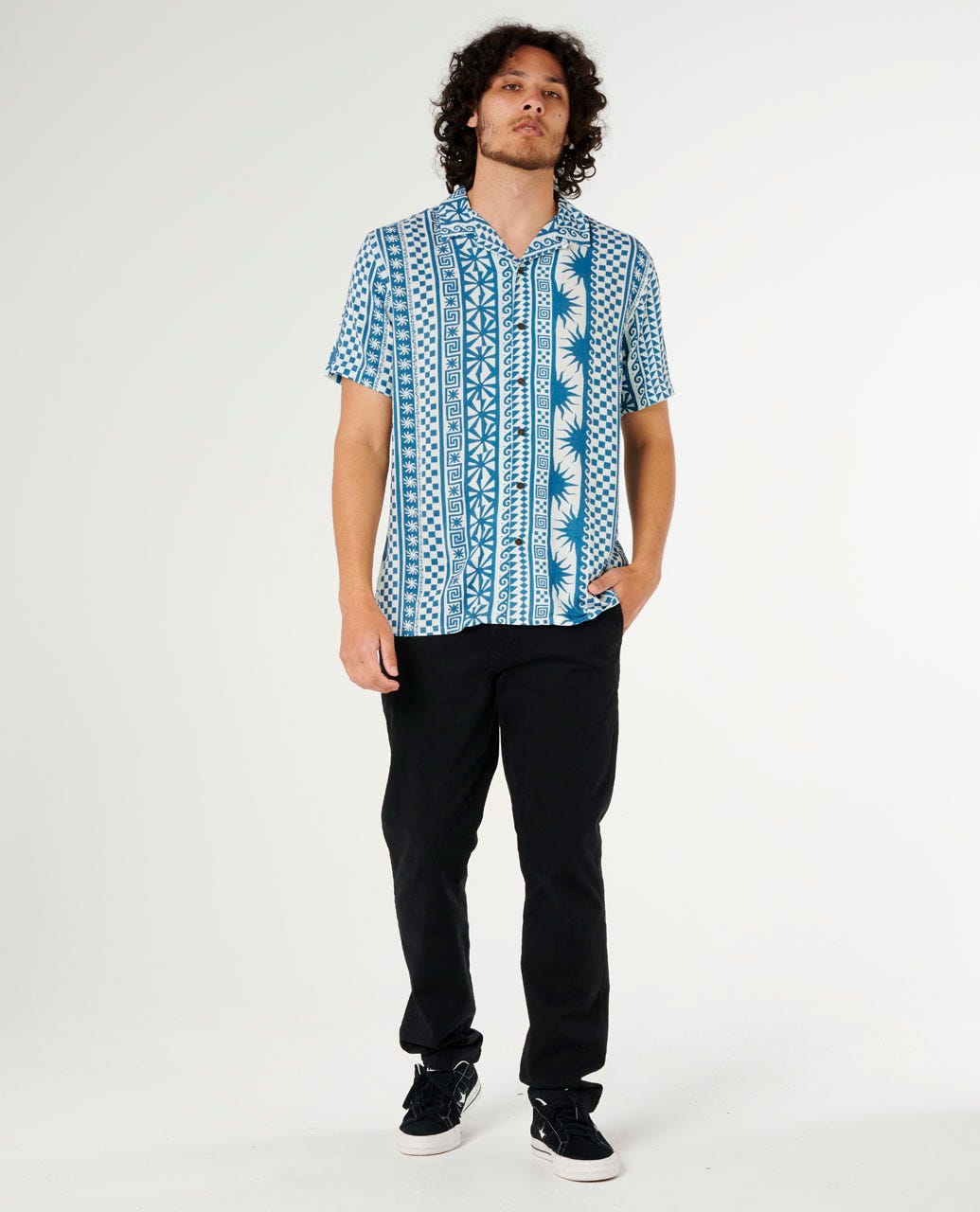 Rip Curl Men Fun Times Stripe Short Sleeve Shirt