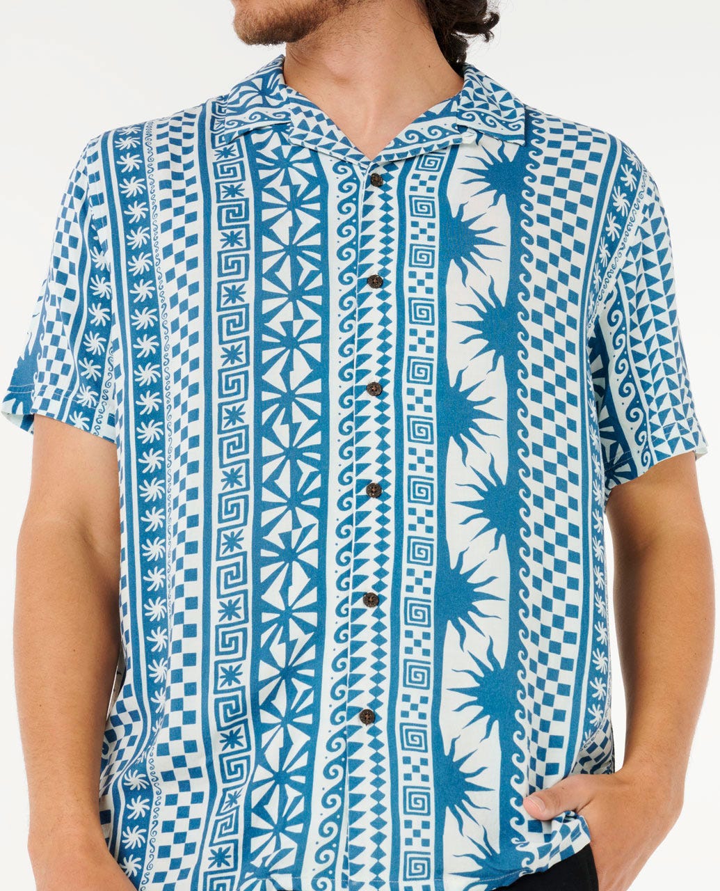 Rip Curl Men Fun Times Stripe Short Sleeve Shirt