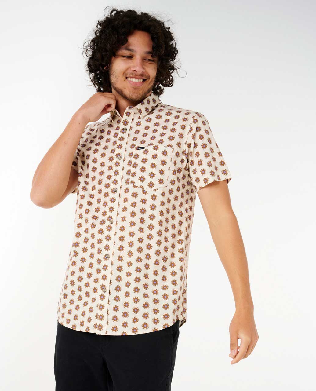 Rip Curl Men Fun Times Ditsy Short Sleeve Shirt