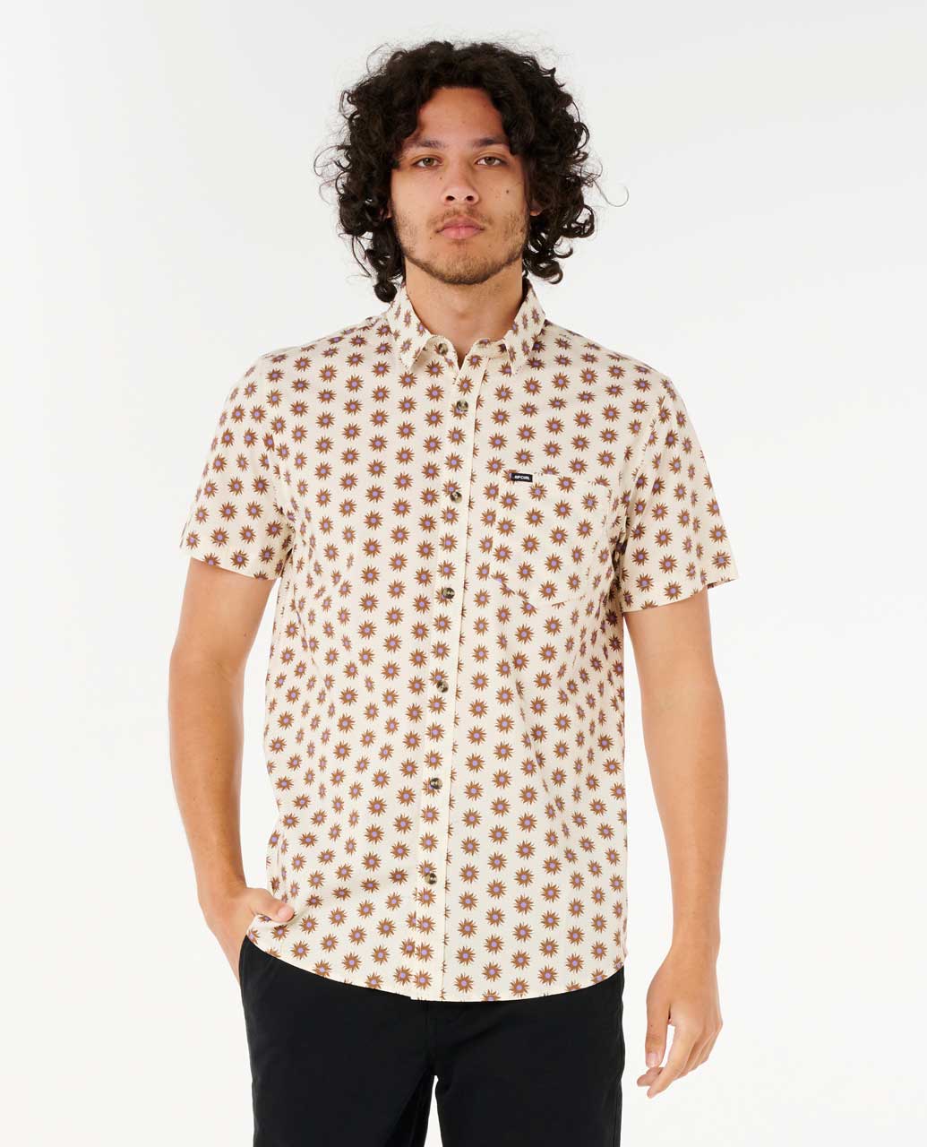 Rip Curl Men Fun Times Ditsy Short Sleeve Shirt