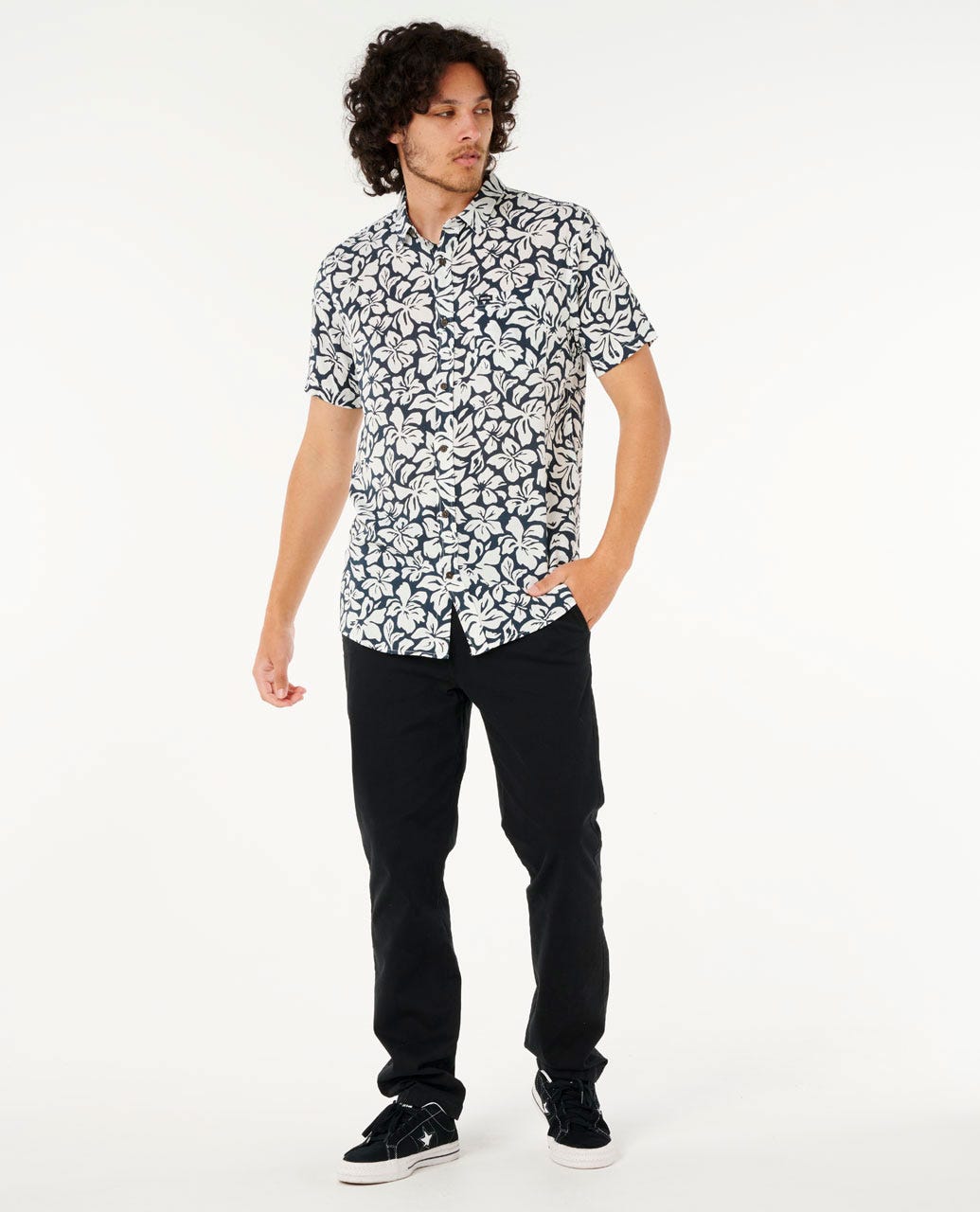 Rip Curl Men Fun Times Floral Short Sleeve Shirt