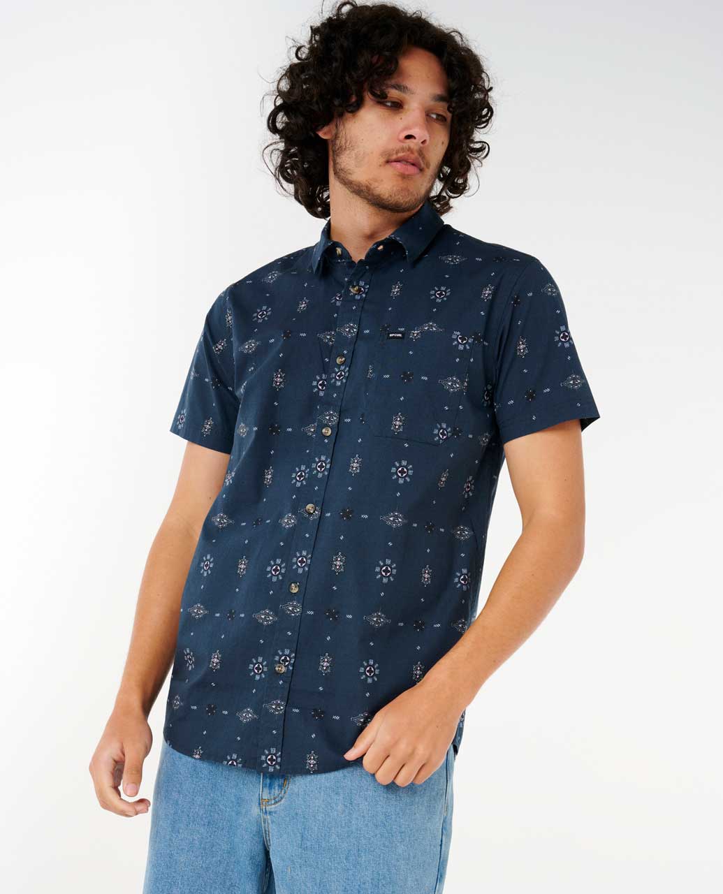 Rip Curl Men Diamond Micro Short Sleeve Shirt