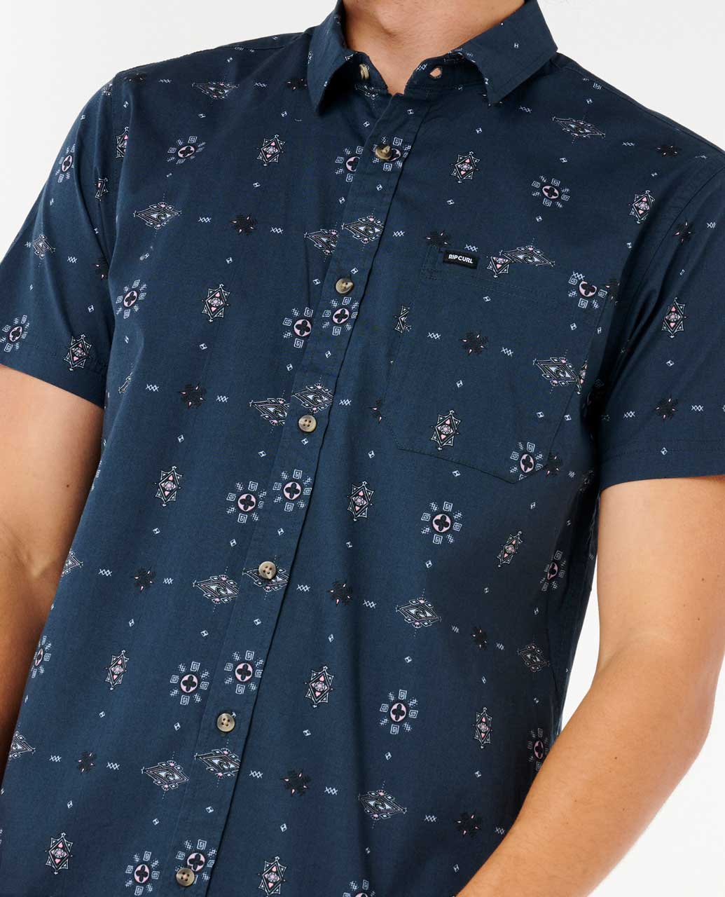 Rip Curl Men Diamond Micro Short Sleeve Shirt