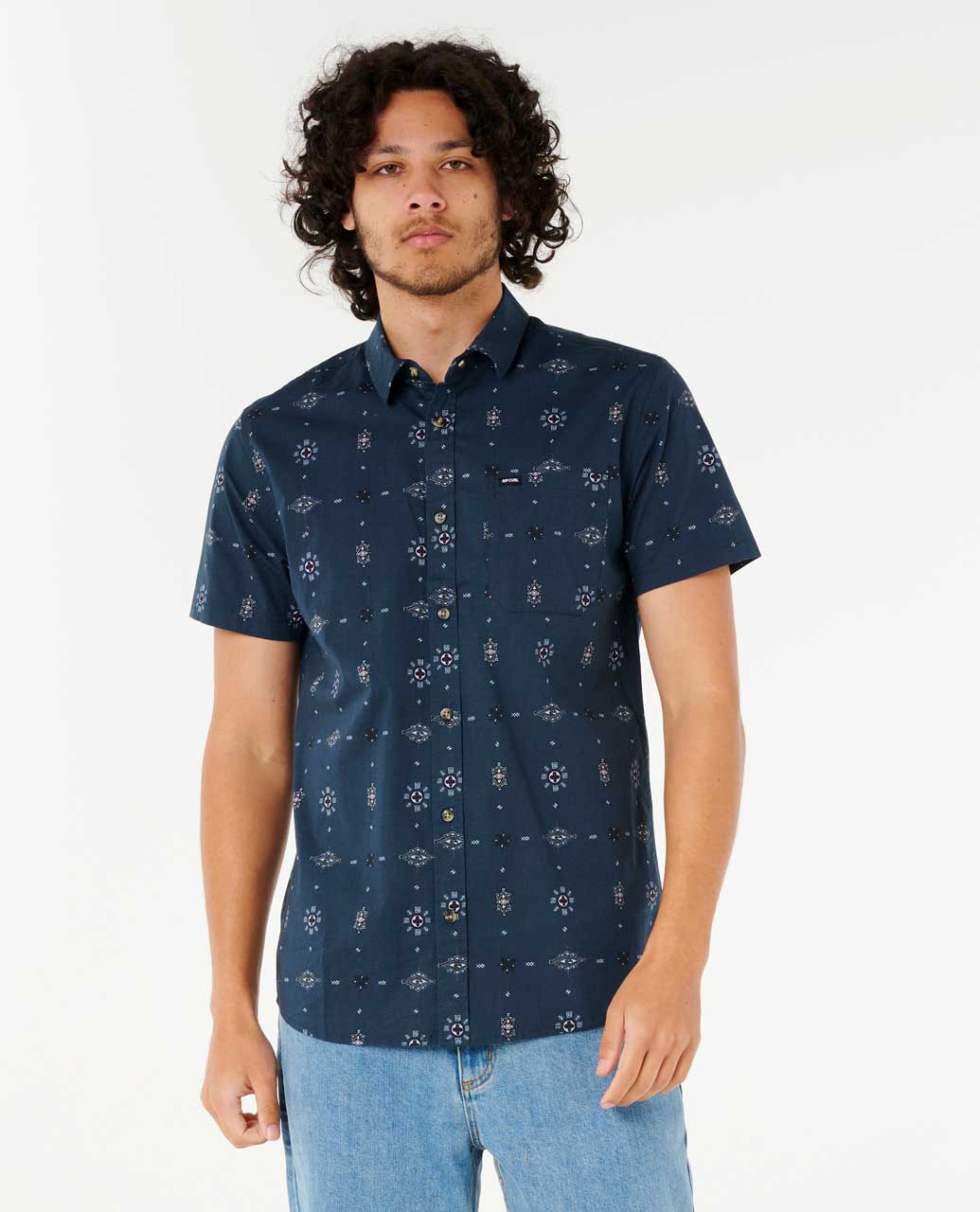 Rip Curl Men Diamond Micro Short Sleeve Shirt