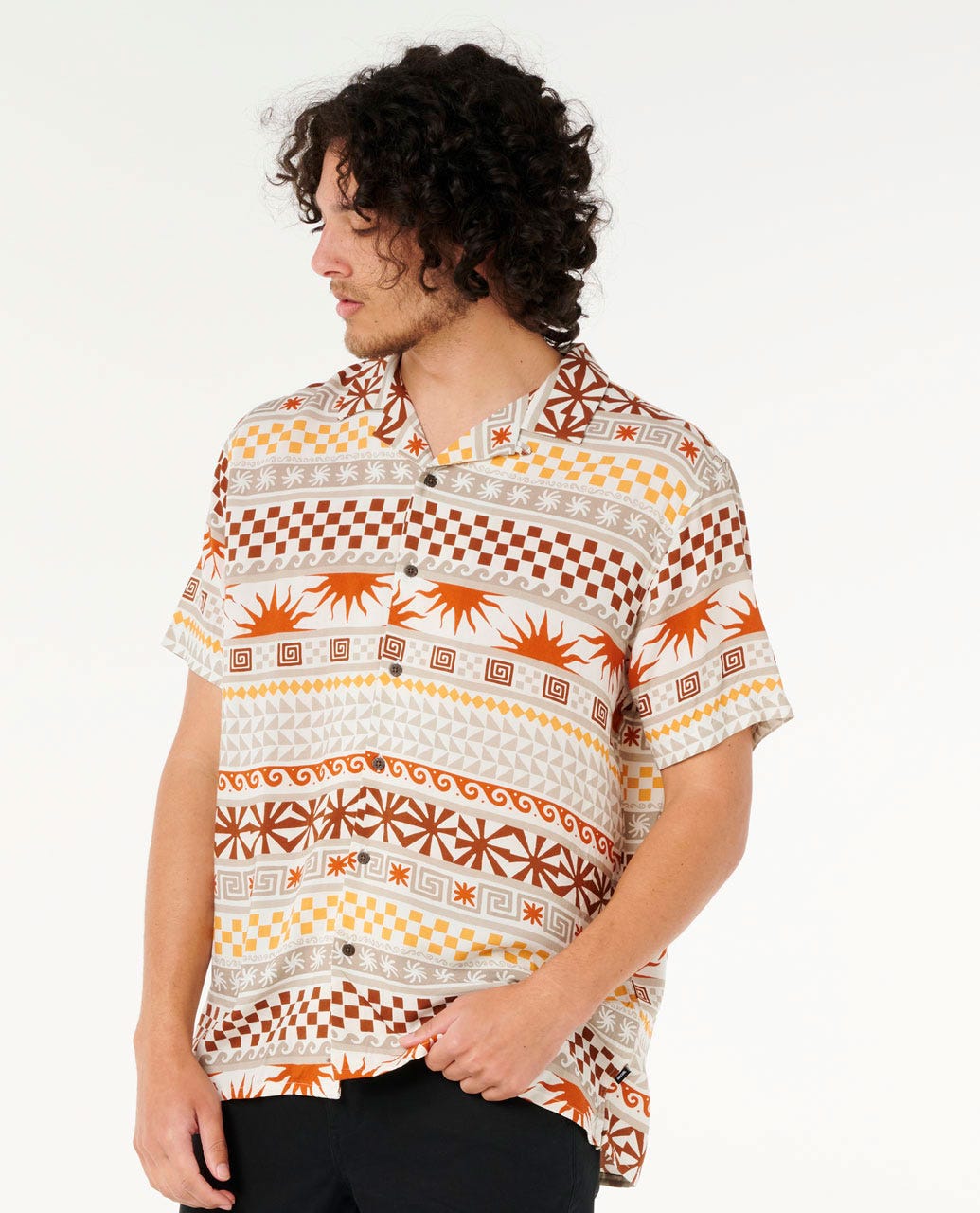 Rip Curl Men Fun Times Stripe Short Sleeve Shirt