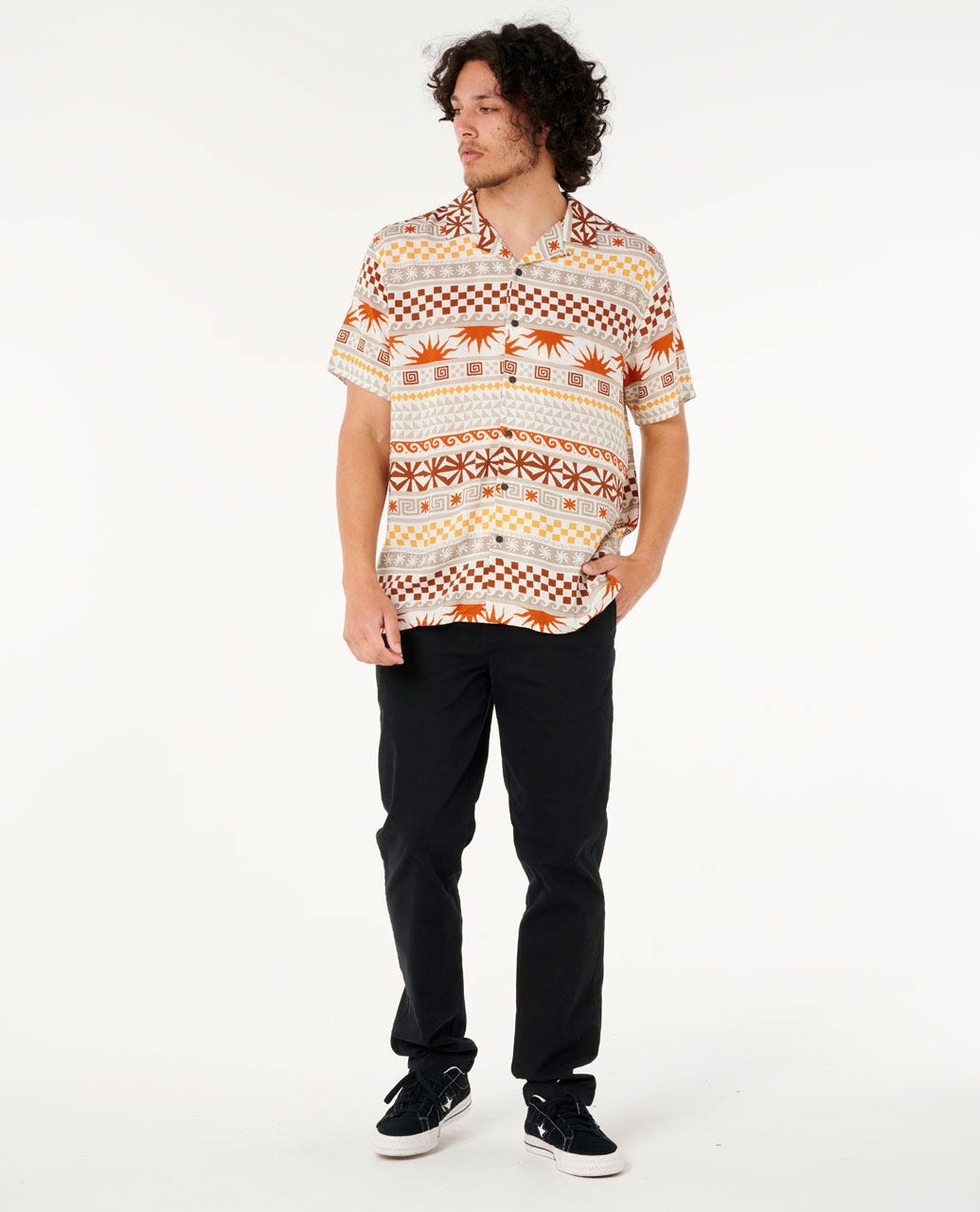 Rip Curl Men Fun Times Stripe Short Sleeve Shirt