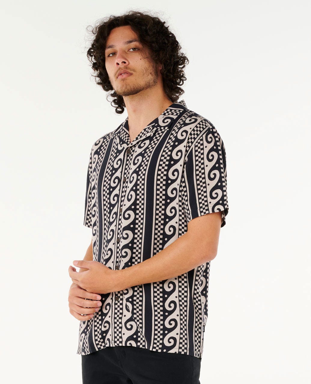 Rip Curl Men Fun Times Stripe Short Sleeve Shirt