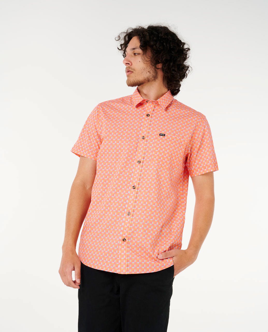 Rip Curl Men Fun Times Ditsy Short Sleeve Shirt
