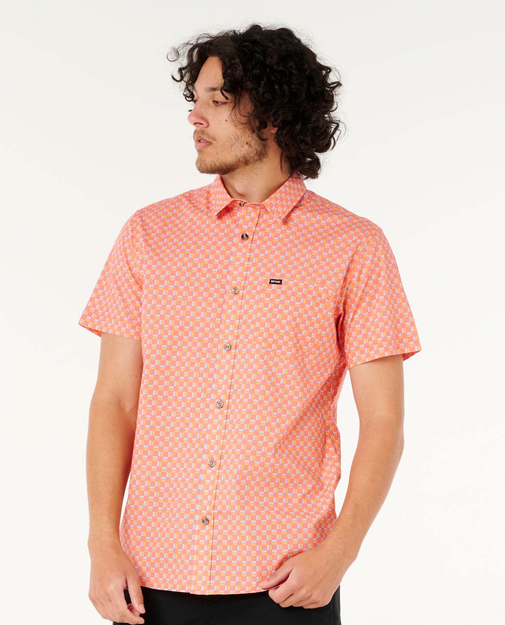 Rip Curl Men Fun Times Ditsy Short Sleeve Shirt