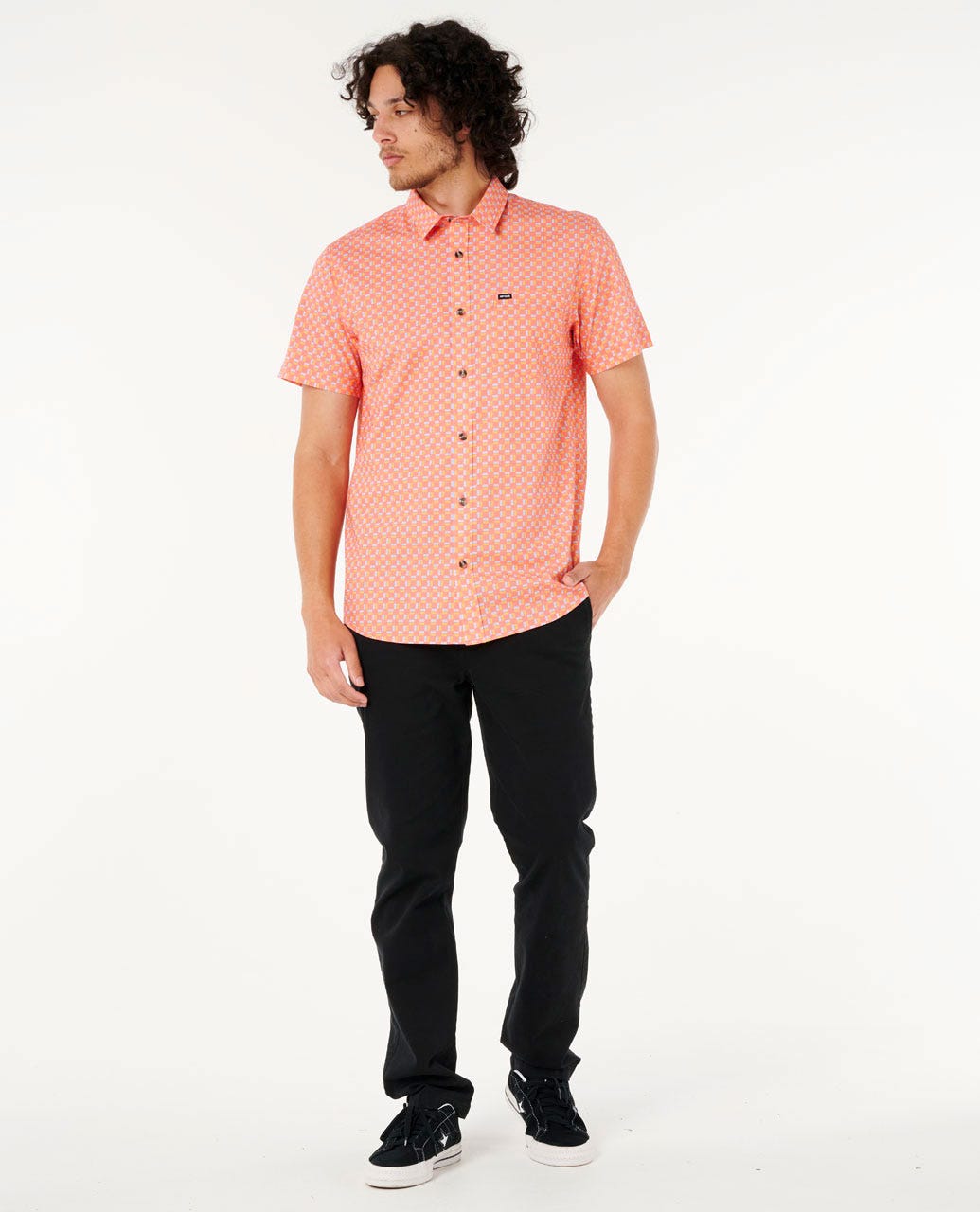 Rip Curl Men Fun Times Ditsy Short Sleeve Shirt