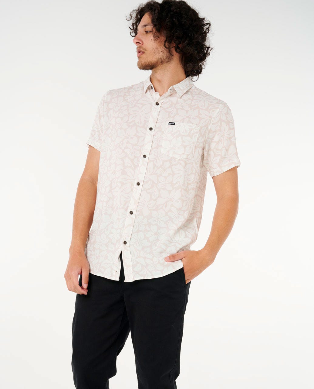Rip Curl Men Fun Times Floral Short Sleeve Shirt