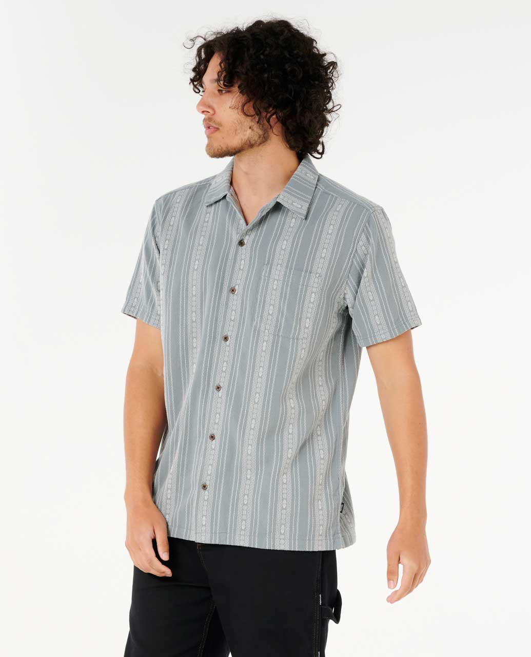 Rip Curl Men Raw Energy Stripe Short Sleeve Shirt