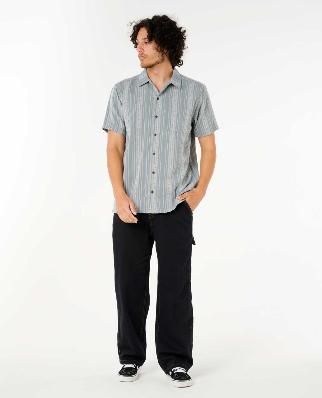 Rip Curl Men Raw Energy Stripe Short Sleeve Shirt
