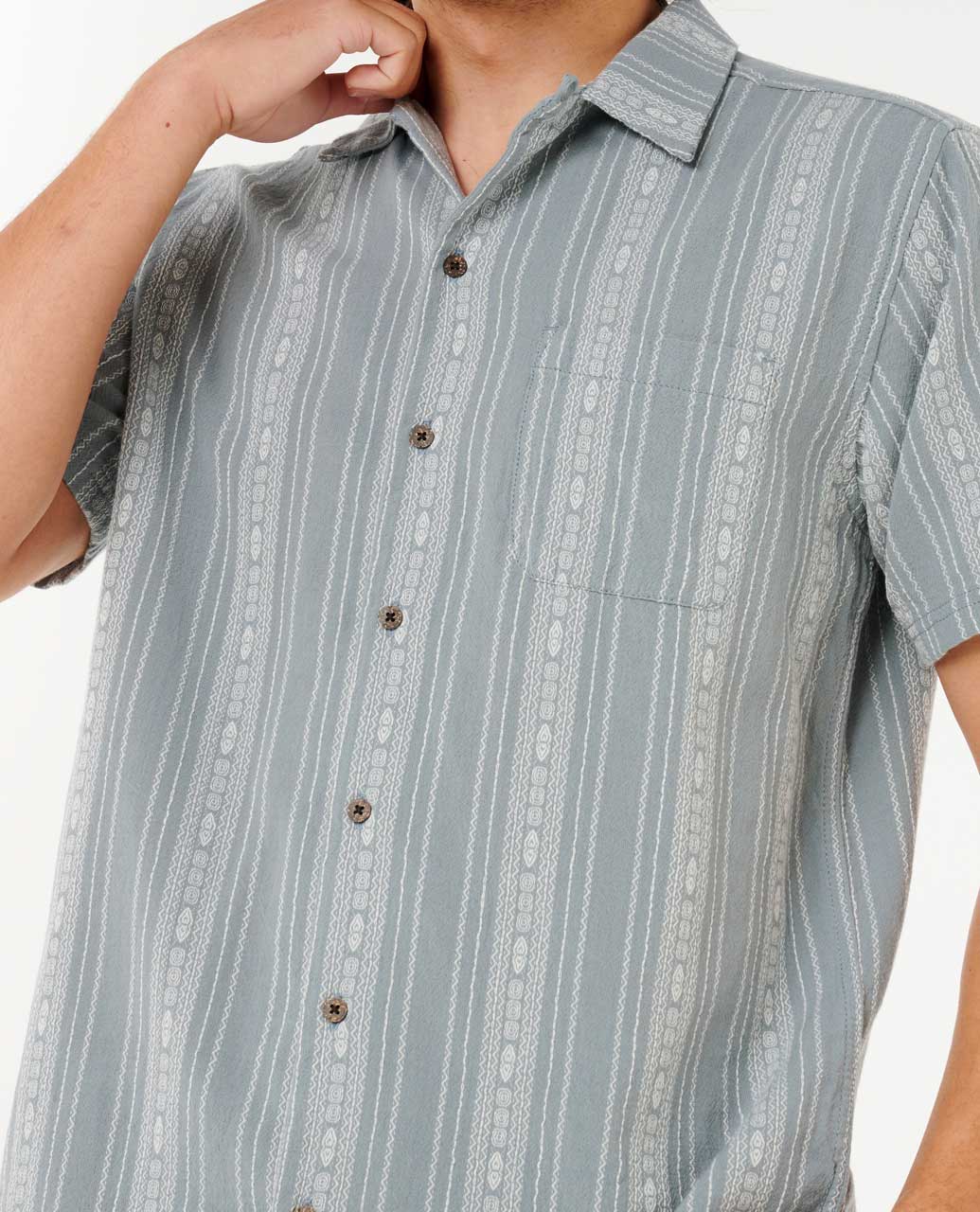 Rip Curl Men Raw Energy Stripe Short Sleeve Shirt