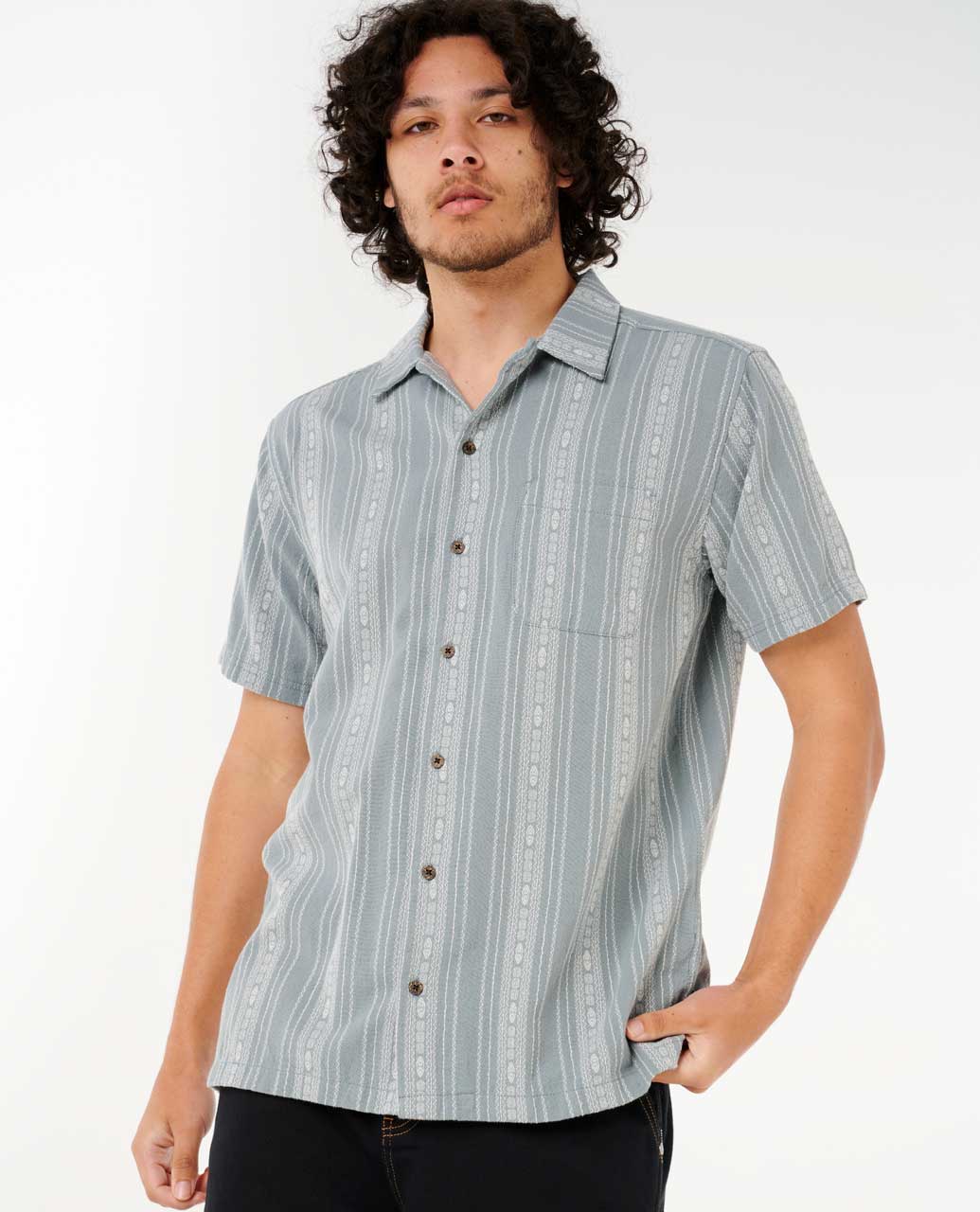 Rip Curl Men Raw Energy Stripe Short Sleeve Shirt
